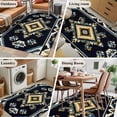 thumbnail image 6 of 3x5 Washable Area Rug, Retro Ethnic Art Non-Slip Rectangle Rug for Living Room Bedroom, Yellow Beige Dark Weaving Texture Indoor Low Pile Floor Mat for Home Decor, 6 of 9