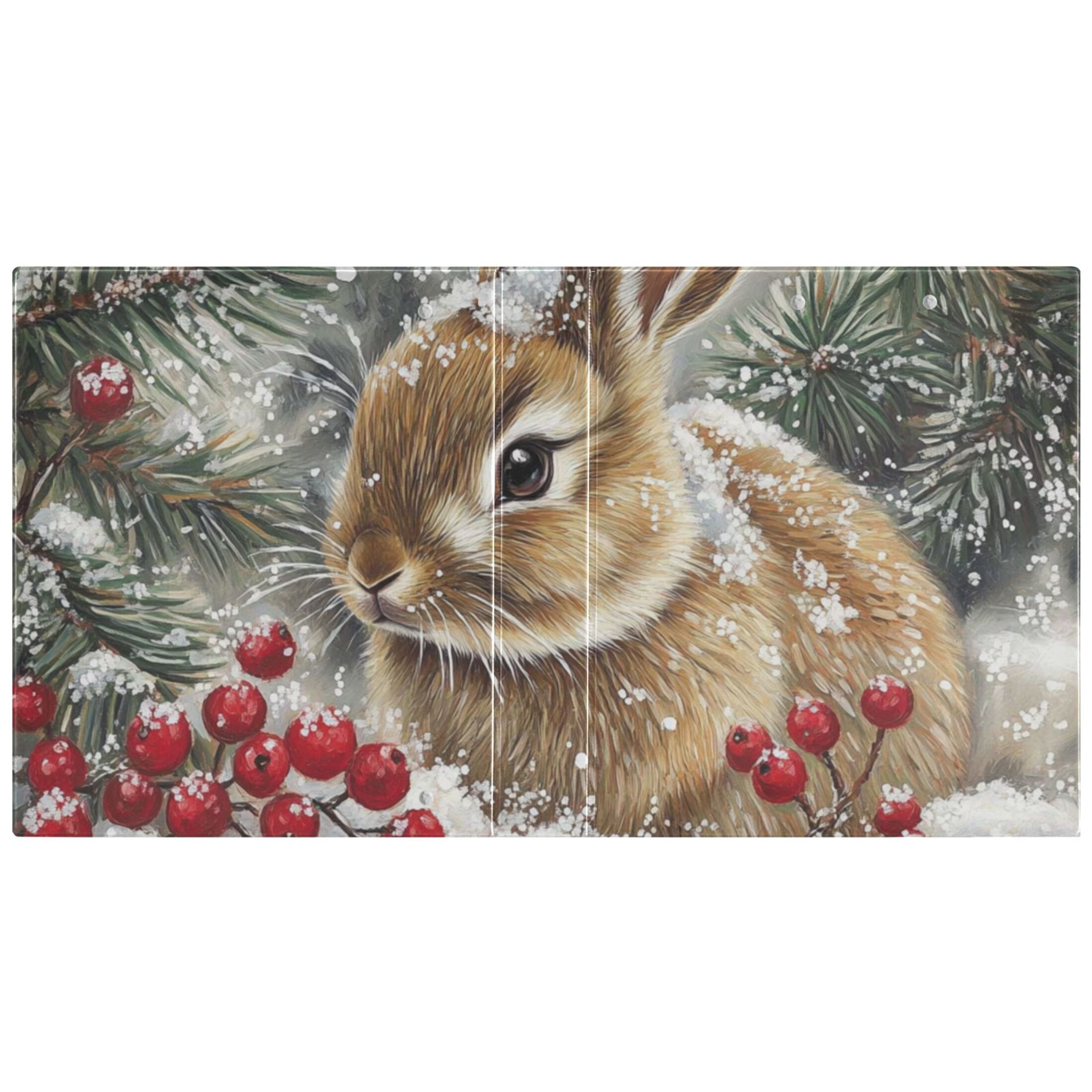 Easter Rabbit 3 Ring Binders 1.5 inch Hardcover File Folders with Interior Pockets A4 Size Organizer for School Office Hospital