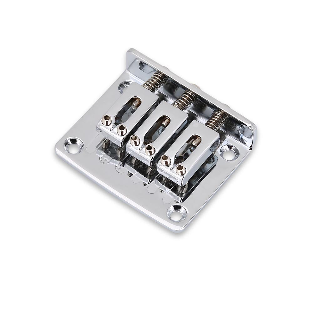 Tebru Electric Guitar Bridge, Durable 3string Fixed Guitar Bridge