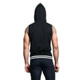 thumbnail image 2 of G-Style Men's Lightweight Athletic Casual Sleeveless Contrast Zipper Hoodie TH890 - Black/White - XL, 2 of 3