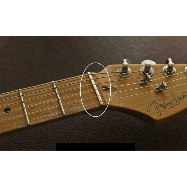 BRASS GUITAR NUT 43MM SLOTTED FOR STRATOCASTER TELECASTER CURVED Bottom