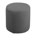 thumbnail image 1 of Funda para reposapiés otomano redondo con base elástica para almacenamiento en la sala de estar Funda Silla Redonda Verde Oscuro, 1 of 7