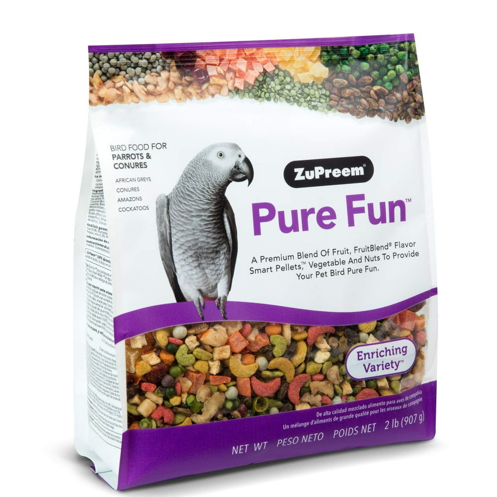 ZuPreem Pure Fun Bird Food for Parrots and Conures Blend of Fruit