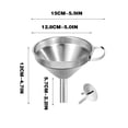 thumbnail image 2 of HongHeng Clearance Under $2.00 Kitchen Stainless Steel Funnel Multifunctional Filter Screen for Liquid Separation Oil Leakage Wine Leakage Wide Mouth Funnel, 2 of 9
