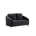 thumbnail image 2 of Sofia Black Velvet Elegant Modern Chic Loveseat Couch, 2 of 6