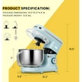 thumbnail image 4 of SPECSTAR Stand Mixer, 660W 10 Speed 6 Quart Tilt-Head Kitchen Electric Food Mixer with Beater, Dough Hook, Wire Whip and Egg Separator, Blue, 4 of 8