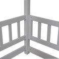 thumbnail image 6 of Full Size House Floor Bed, Wooden Montessori Bed with Fence and Roof, Playhouse Style Bed Frame for Girls Boys Teens, No Box Spring Needed (Gray), 6 of 9