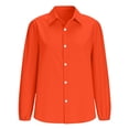 thumbnail image 5 of Jsaierl Women's Casual Solid Color Ruffle Collar Long Sleeve Ruffle Shirt Blouse V Neck Peasant Sleeve Button Down Shirt Tops, 5 of 9