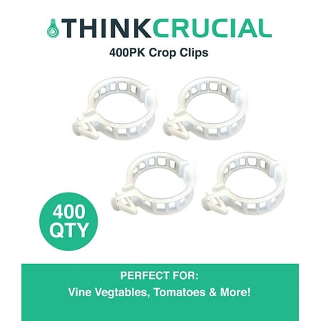 400 Durable Crop Clips Garden Trellis Clips, Perfect for Gardens with Vine / Vegetables, Tomatoes, Cucumbers, & More, by By Think Crucial