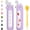 Purple, variant on 32 oz Glass Water Bottles with 2 -Handle Spout Lid & Straw Lid, 1 Liter Motivational Borosilicate Water Bottle with Time Marker and Sleeve,Leakproof-Olive-1 Pack