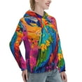 thumbnail image 2 of Yiaed Vibrant Parrot Splash Art Print Womens Casual Hoodies Crew Neck Long Sleeve Sweatshirts With Pocket Pullover Tops Women's Hooded Sweatshirt-Medium, 2 of 5