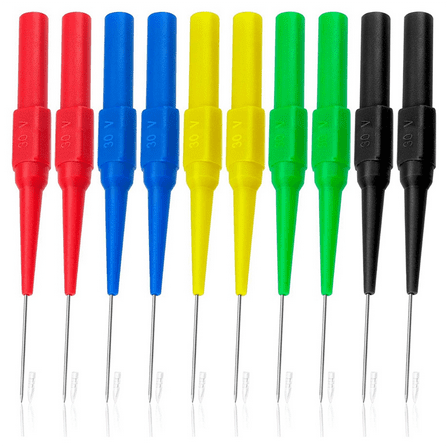 10 Pcs Test Probe Pins, Stainless Steel Insulation Non-Destructive Pin, 0.7 mm Wire Piercing Probe Pin,Multimeter Probes