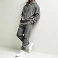 thumbnail image 6 of 2026 Men's Hoodie Sweatshirt Jogger Pants 2 Piece Set Winter Casual Fleece Hoodies and Sweatpants Outfits Jogging Suits Sets Dark Gray 3XL, 6 of 6