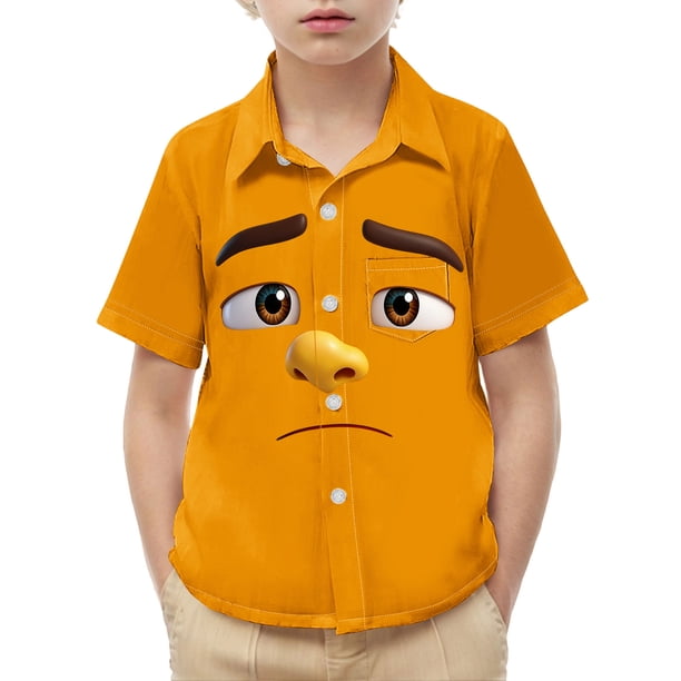 Blusa y camisa de manga corta con cuello vuelto para niños y niñas, moda, estampado bonito con bolsillo, camisa informal de manga corta para niño.