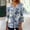 Blue, variant on Aloohaidyvio 3/4 Sleeve Shirts for Women,Women's Casual Floral 3/4 Sleeve T-Shirts V Neck Ruffle Sleeve Tunic Tops Boho Button Basic Tees Blouses