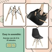 Furmax Modern Dining Chair Set of 4 Mid Century DSW Shell Chair for Kitchen, Dining, Bedroom, Living Room,Black