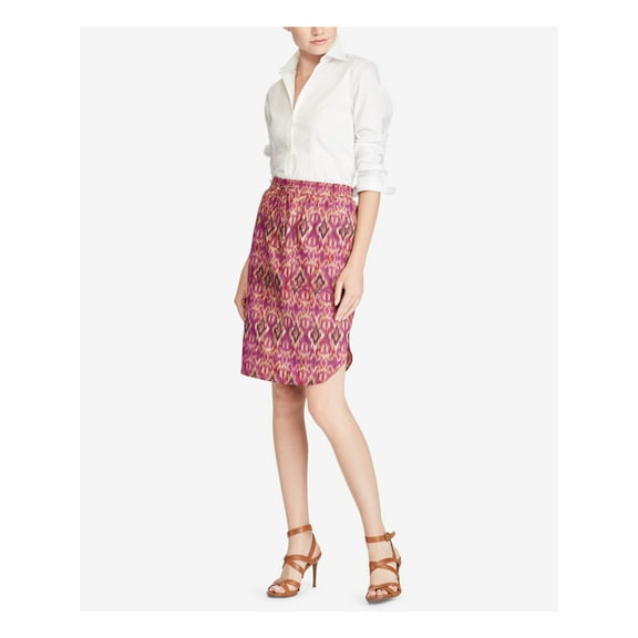 RALPH LAUREN $125 Womens New 1134 Purple Geometric A-Line Skirt S B B