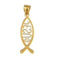 thumbnail image 3 of 14K Yellow Gold Christian Fish with Jesus Pendant, 3 of 4