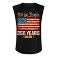 thumbnail image 3 of 250 Anniversary Usa Shirt Men Independence Day Patriotic Shirts Crew Neck Sleeveless Usa Flag T Shirts Graphic Loose We the People Tank Tops Black S, 3 of 3