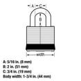 thumbnail image 2 of Master Lock 1DLH Wide Laminated Steel padlock, 2in (51mm) Shackle, 2 of 6