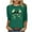 A-Green, variant on JTZGDY Plus Size St. Patrick's Day Tops for Women Dressy Casual 3/4 Sleeve Green Shamrock Print Round Neck Graphic T-Shirts Trendy Oversized Basic Tunic Blouse Holiday Outfits H-Black L