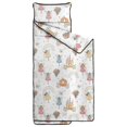 thumbnail image 2 of Princess and Carriage White Pattern Teens Toddler Nap Mat with Pillow, Sleeping Mat Bag for Preschool Daycare 60"x20", 2 of 6