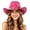 1-Hot Pink754, variant on XIAOCHA Womens Solid Suede Cowboy Hat Braided Trim Western Hats Outdoor Sun Protection Wide Brim Western Hat,Black