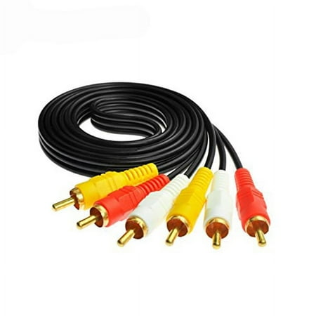 Pavodes 3 Pair of 1.5meter AV Cable Audio and Video Line Three on the 3RCA DVD Audio Line Lotus Color Line