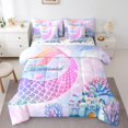 thumbnail image 1 of Erosebridal Mermaid Bedding Sets Twin Size,Castle Seashell Comforter Sets With Sheets,Princess Room Decorative,Reversible,Breathable,7Pcs, 1 of 1