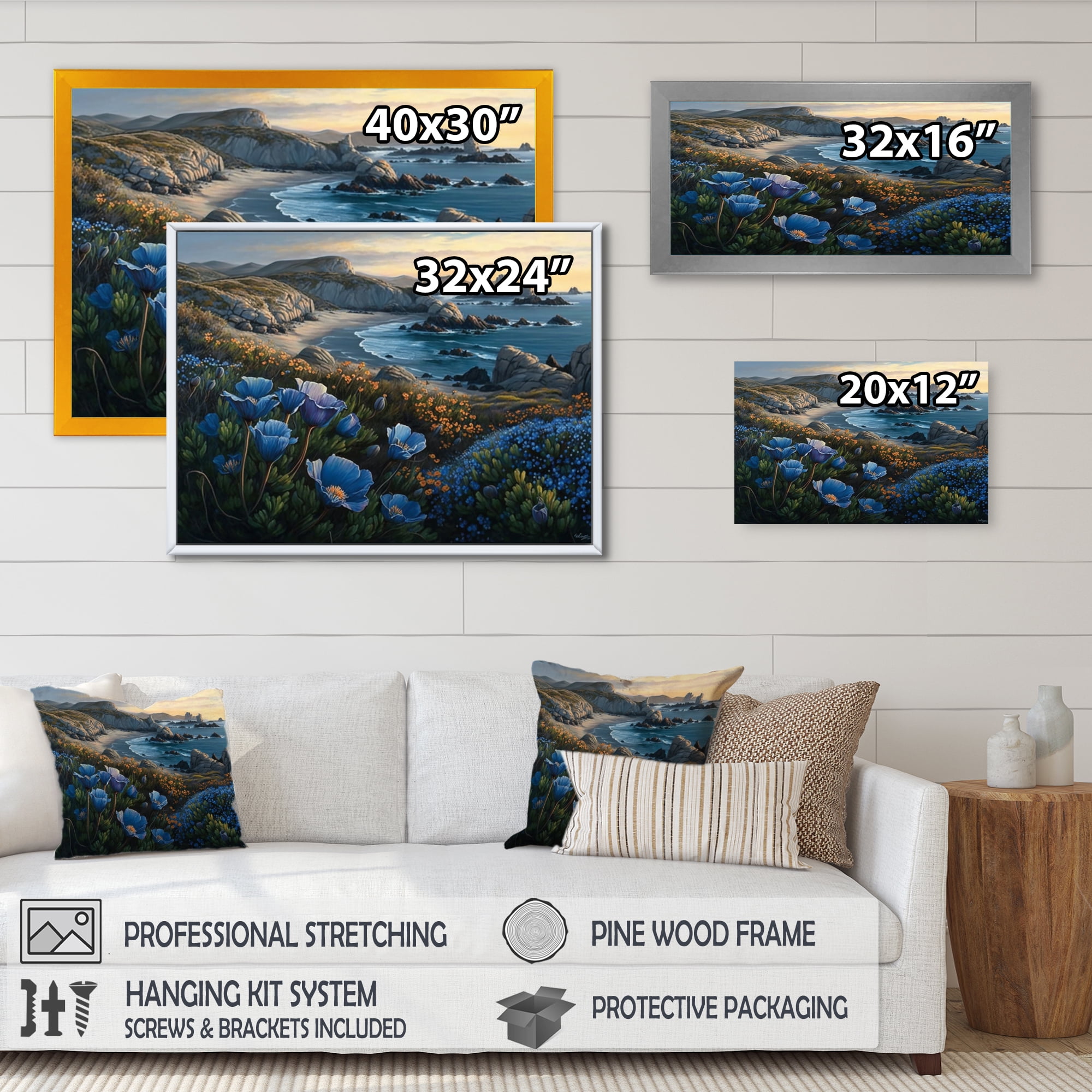 Designart Flowers By The Coast II Canvas Wall Art