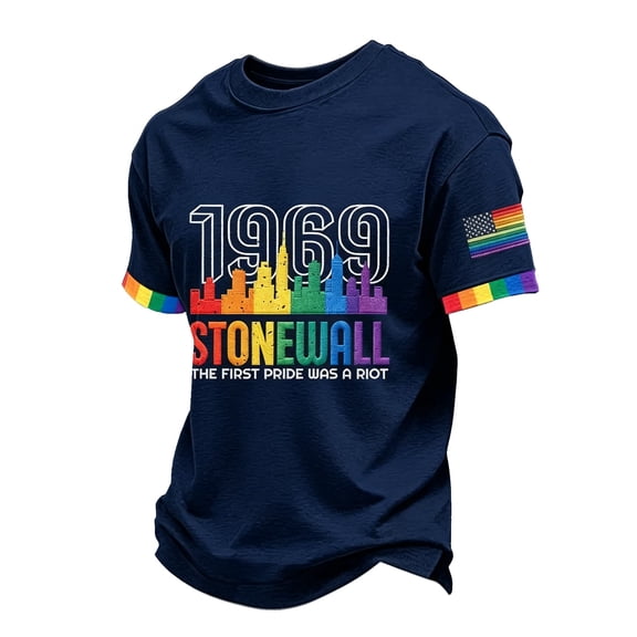 Mens Pride Shirts, Gay Pride Flag Rainbow Graphic Short Sleeve Casual Tee Tops