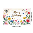 thumbnail image 2 of Floral Themed Happy Birthday Banner Backdrop Background Party Decorations for Birthday Party Photography Props Celebrations Event Decor, 2 of 7