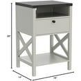 thumbnail image 2 of PetFurnishn Nightstand with Charging Station, Modern End Table with Drawer, Bedside Table with Open Storage, Vintage White/Espresso, 2 of 9