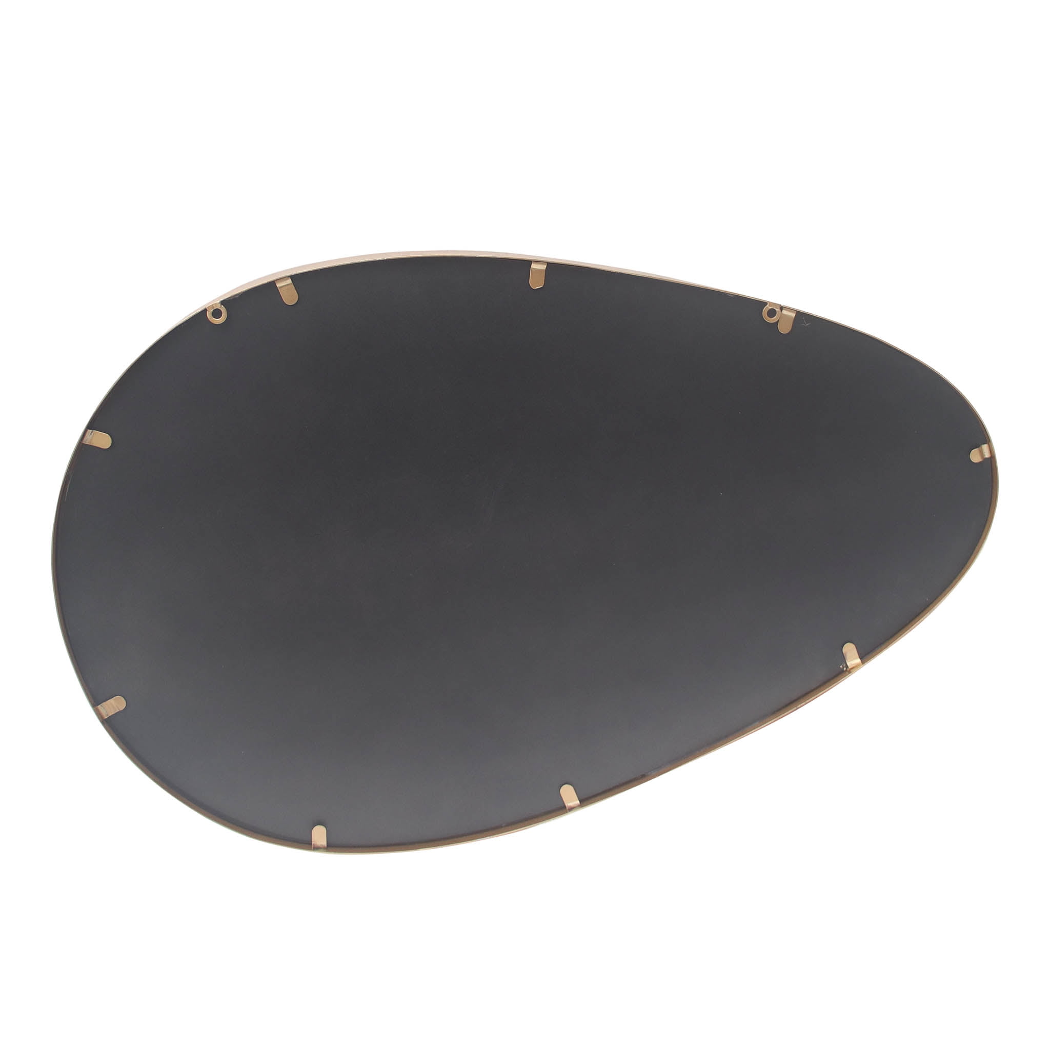 Parisloft Teardrop Gold Metal Framed Wall Mirror, Decorative Droplep Shaped Metal Mirror