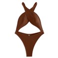 thumbnail image 6 of Afdoent One Piece Swimsuit For Women Neck Monokini Backless Solid Color Swimsuits Swimwear Beach Vacation, 6 of 6