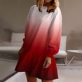 thumbnail image 3 of Annhoo Sweatshirt Dresses Women Fall Fashion Gradient Colour Crewneck Mini Dress Long Sleeve Pleated Dress, 3 of 6