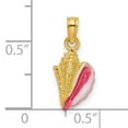 thumbnail image 3 of 14K Yellow Gold Pink White Enameled Conch Shell Pendant, 3 of 3