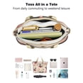 thumbnail image 4 of Tote Bag for Women - Pug and Donut Shoulder Bag - Large Utility Work Duffle Bag with Zipper Handbag for Travel, Work, Sprots, 4 of 5