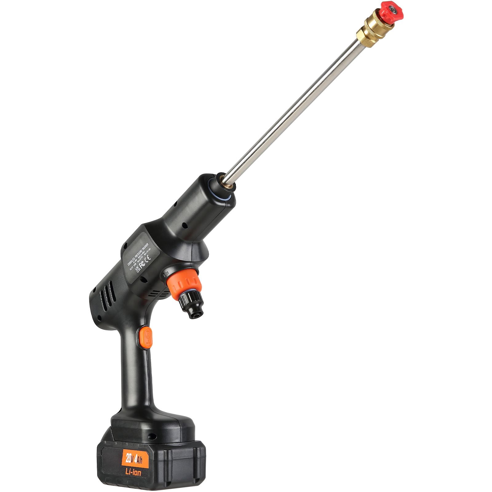 Cordless Pressure Washer 652 PSI with Brushless Motor, 3 Pressure Settings, 5 Nozzles, 60 Min Runtime, for Car Patio Fence Cleaning
