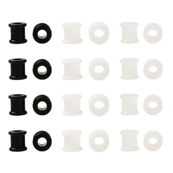 1Bag 6Pcs 3 Colors Pulley Silicone Ear Gauges Flesh Tunnels Plugs Ring Mixed Color 8mm