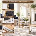 thumbnail image 6 of BEAUTYPEAK 64"x 21" Full Length Mirror Arched Standing Floor Mirror Full Body Mirror, Gold, 6 of 10