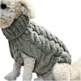 thumbnail image 2 of qucoqpe Small Dog Sweaters with Leash Hole Gingham Patchwork Doggie Sweater Knitwear Pullover Warm Pet Sweater for Fall Winter Cold Weather, 2 of 9