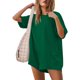 thumbnail image 4 of mfyjkho Mono Deportivo De Gran Tamaño Para Mujer, Con Cuello En La Espalda, Media Manga Corta, Para Usar Tanto Por Delante Como Por Detrás, Pantalones Cortos Casuales Con Bolsillos. S, 4 of 9