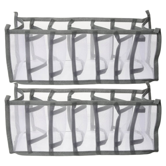 WHAMVOX  2 Pcs Clothes Storage Box Wardrobe Organizer for Folded Closet Grey
