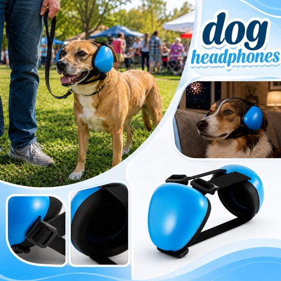 Dog Ear Muffs Noise Protection | Noise Canceling Ear Muffs for Dogs | Dog Relaxation Relief and Hearing Protection for Fireworks, Thunder and Grooming