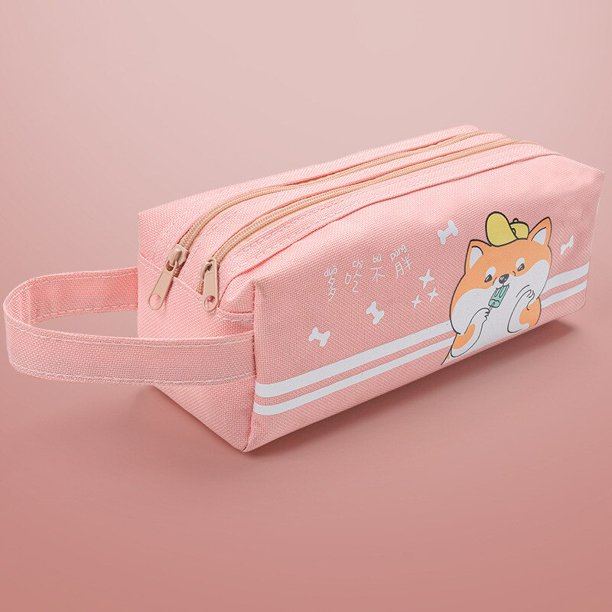 Estuche de lápices portátil de astronauta espacial, bolsa de papelería de dibujos animados para niños, bolsa de almacenamiento de gran capacidad, bolsa de lona para estudiantes escolares hola suerte unisex