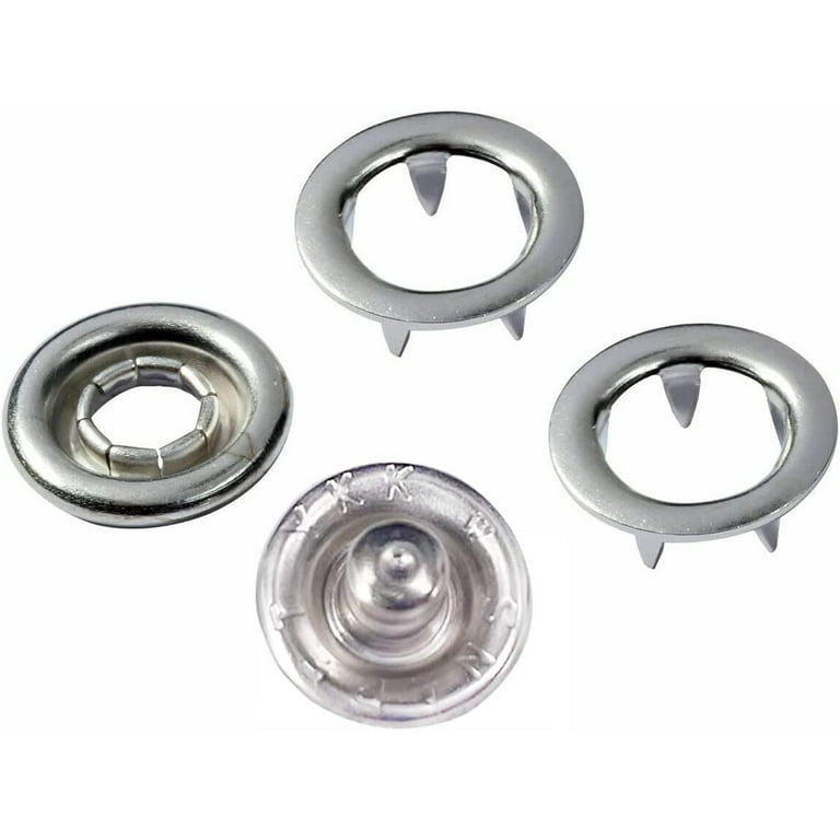 Iron nickel Included Ring-spring Snap Fasteners Button f3 14mm, Rapid Rivet  Button, Press Snap Button, Finish: Nickel-glossy 