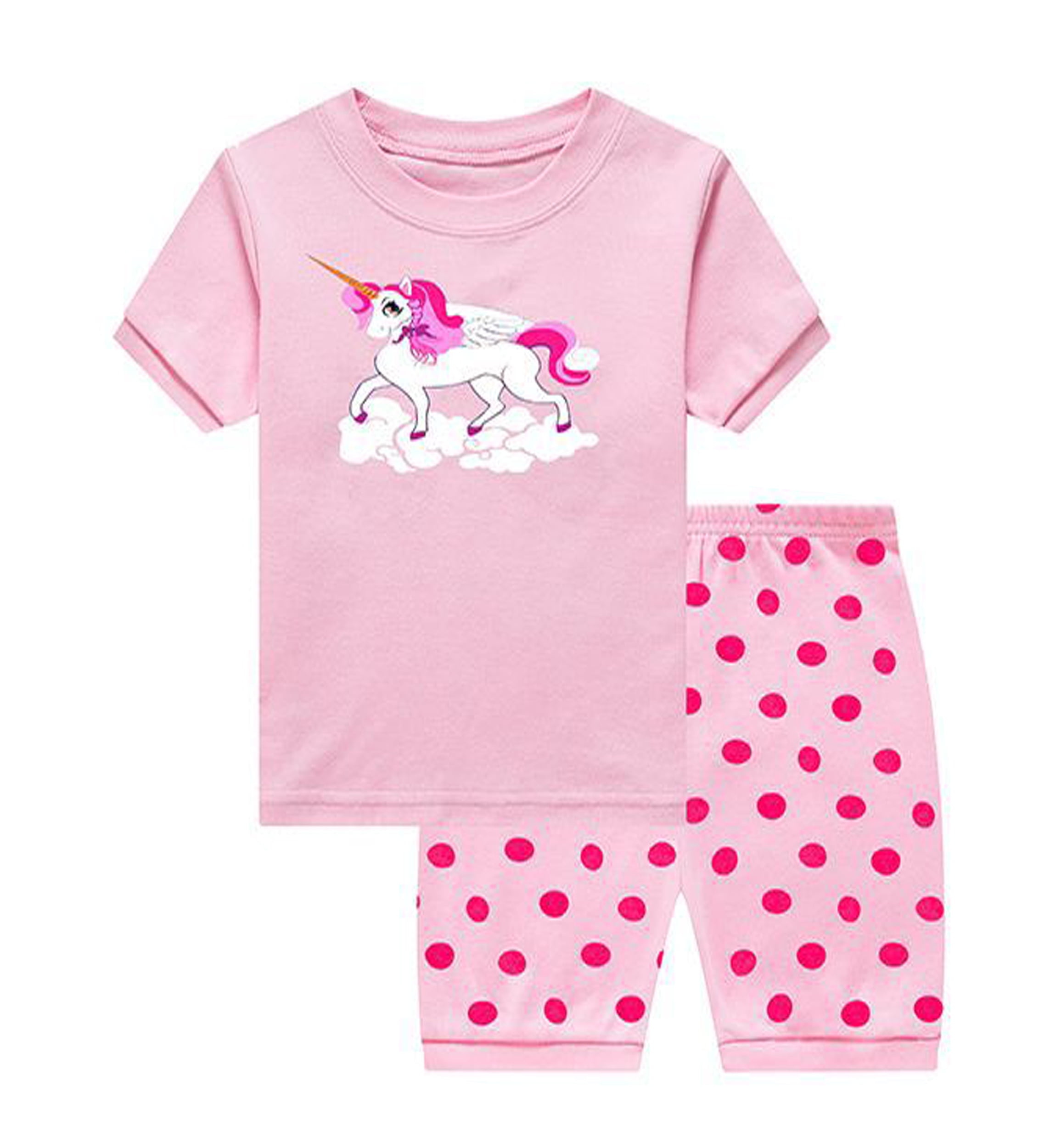 Aolyty Girls Pajama Sets Unicorn Pjs 100% Cotton Summer Pajamas 7T ...
