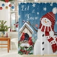 thumbnail image 6 of Christmas Shower Curtains for Bathroom, Red Hat Snowman Xmas Cardinal Bird House Blue Ombre Waterproof Fabric Shower Curtain for Bathroom Bathtub Decoration, Machine Washable, 60"x72", 6 of 9