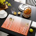 thumbnail image 3 of Orange Ombre Stripe Placemats Set of 4, Modern Abstract Art Gradient Striped Placemats for Dining Table, Place Mats for Kitchen Tabletop, Waterproof Wipeable Dining Table Mats Set, 3 of 9